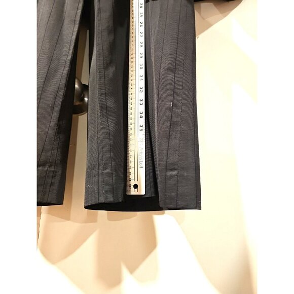 Holt Renfrew 2-pc Pant suit Women 2 pc Striped Gray Sz 12 Wide Leg Office Career - Picture 13 of 16